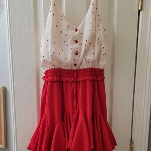 Red and White Dress with Heart Pattern